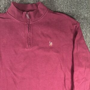 U.S. Polo ASSN. Sweater Maroon Red Pony Zip Estate Rib Cotton Men's Size 2XL